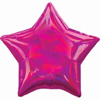 BALÓNEK fóliový Hvězda holografická Iridescent magenta 48cm