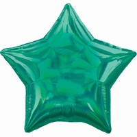 BALÓNEK fóliový Hvězda holografická Iridescent zelená 48cm