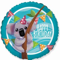 BALÓNEK fóliový Koala Happy Birthday 46cm