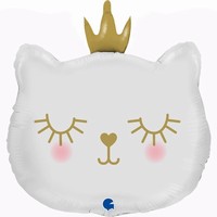 BALÓNEK fóliový Kočičí princezna bílá 66 cm