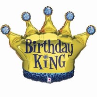 BALÓNEK fóliový Koruna Birthday King 91 cm