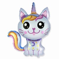 BALÓNEK fóliový Kouzelná kočička-jednorožec