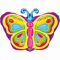 BALÓNEK fóliový Motýl barevný