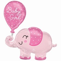BALÓNEK fóliový Slon Baby Girl růžový 73x78cm