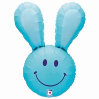 BALÓNEK fóliový Smile Bunny modrý 94cm