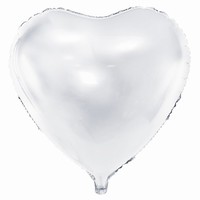 BALÓNEK fóliový Srdce bílé 45cm