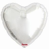 BALÓNEK fóliový Srdce metalické stříbrné 46cm 5ks