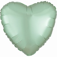 BALÓNEK fóliový Srdce saténové Mint green 45cm