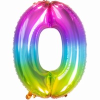 BALÓNEK fóliový číslo 0 Yummy Gummy Rainbow 86cm