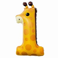 BALÓNEK fóliový číslo 1 Žirafa 80cm