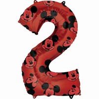 BALÓNEK fóliový číslo 2 červené Mickey Mouse 66cm