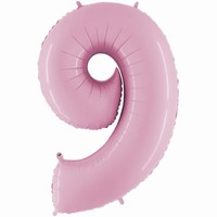 BALÓNEK fóliový číslo 9 pastelově růžové 66cm