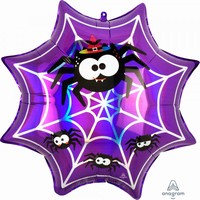 BALÓNEK fóliový duhová pavučina fialová 55x55cm