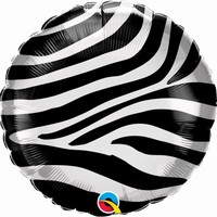 BALÓNEK fóliový kulatý vzor zebra 1ks