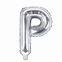 BALÓNEK fóliový mini písmeno P stříbrné 35 cm