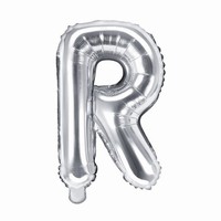 BALÓNEK fóliový mini písmeno R stříbrné 35 cm