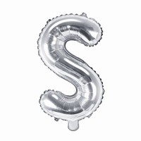 BALÓNEK fóliový mini písmeno S stříbrné 35 cm