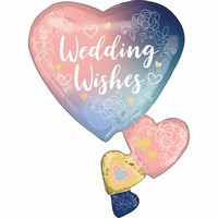 BALÓNEK fóliový multi srdce Wedding wishes