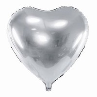 BALÓNEK fóliový srdce stříbrné 45cm