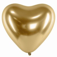 BALÓNEK latexový Srdce Glossy lesklé zlaté 27cm 50ks