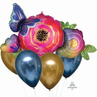 BALÓNKOVÝ buket s latexovými balónky Květy a motýl