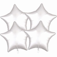 BALÓNKY fóliové Hvězdy bílé 4ks