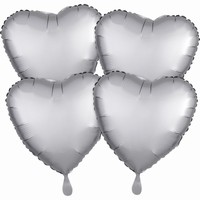 BALÓNKY fóliové Srdce platinové 4ks