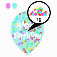 BALÓNKY latexové krystalové Happy Birthday s konfetami 27,5cm 6ks
