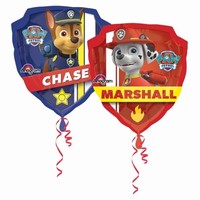 BALÓN fólie policeiní odznak "Tlapková patrola Chase a Marshall" 63x68cm