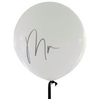 Balón latexový Mr.s černou stuhou 91 cm