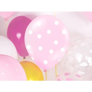 Bal�nek latexov� baby pink s punt�ky 30 cm 1 ks