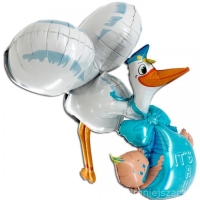 Balónek fóliový Airwalker Čáp modrý 125 x 177 x 66 cm
