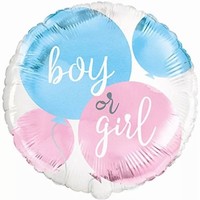 Balónek fóliový Gender reveal, Kluk nebo holka 45 cm