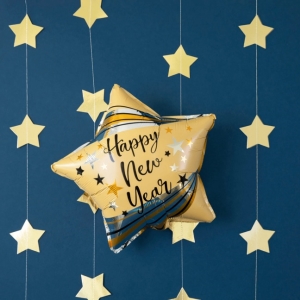 Balnek fliov HNY hvzda zlat 45cm