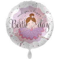 Balónek fóliový Happy Birthday Balerina 43 cm