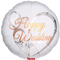 Balónek fóliový Happy Wedding 35 cm