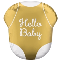 Balónek fóliový Hello Baby zlatý