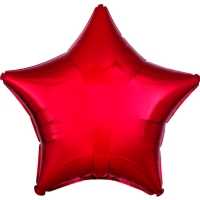 Balónek fóliový Hvězda metalická červená 48 cm