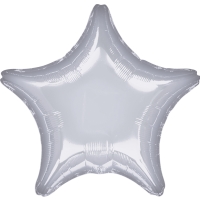 Balónek fóliový Hvězda metalická stříbrná 48 cm