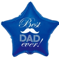 Balónek fóliový Hvězda modrá Best Dad Ever 44 cm