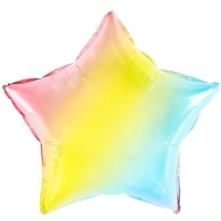 Balónek fóliový Hvězda pastelově duhová 45 cm