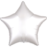 Balónek fóliový Hvězda saténová bílá 48 cm