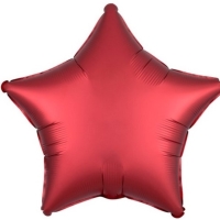 Balónek fóliový Hvězda saténová sytě červená 48 cm