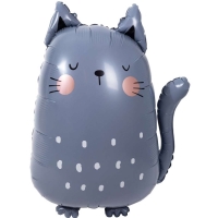 Balónek fóliový Kočka šedá 49 x 69 cm