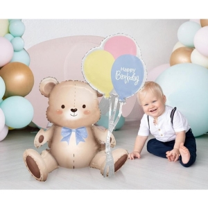 Balónek fóliový Méďa s balónky 41x76x31 cm