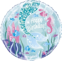 Balónek fóliový Mermaid "Happy birthday" 45 cm