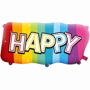 BALÓNEK fóliový Rainbow Happy Bday set 90x37cm/88x25cm