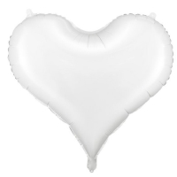 Balónek fóliový Srdce bílé 61 x 53 cm