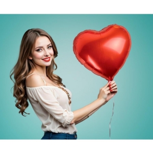 Bal�nek f�liov� Srdce �erven� 36 cm