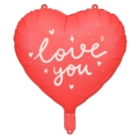Balónek fóliový Srdce červené "Love you" 35 cm